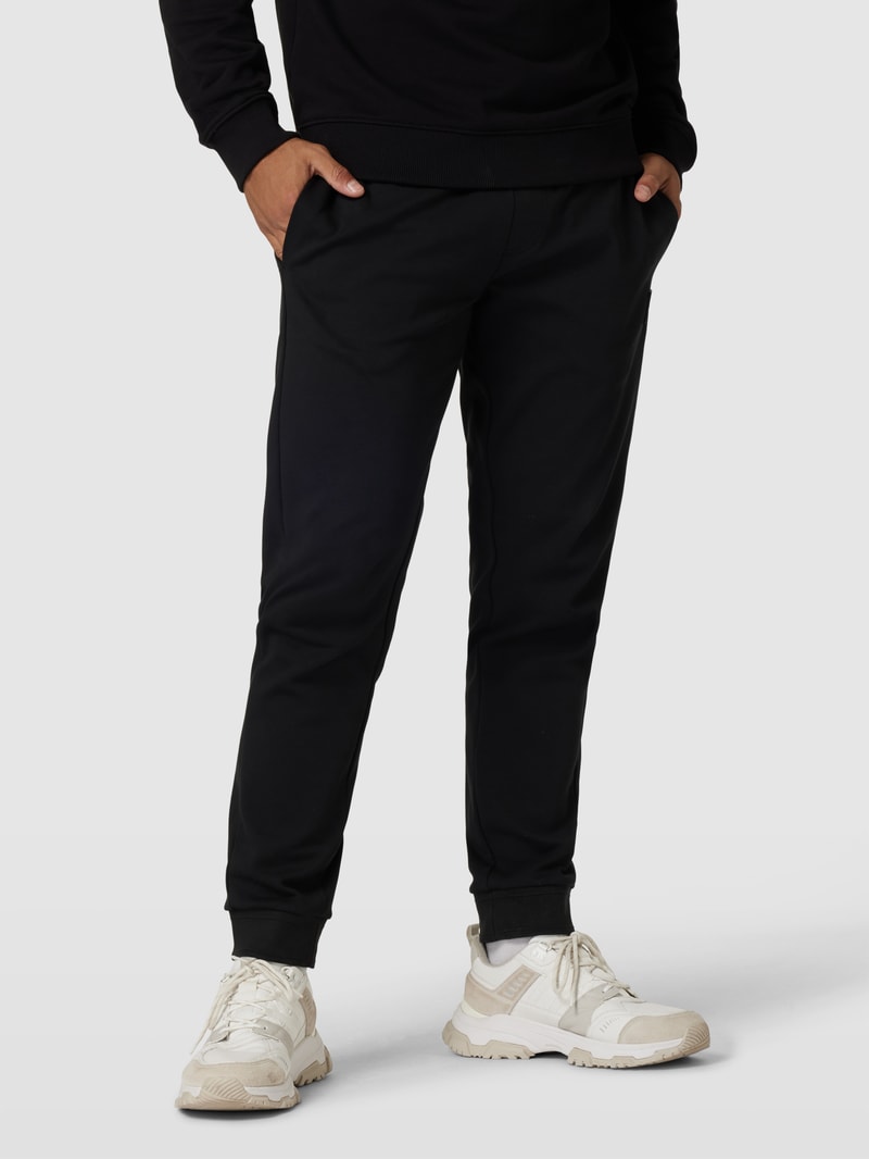 Sweatpants mit elastischem Bund Modell 'Lamont' in schwarz