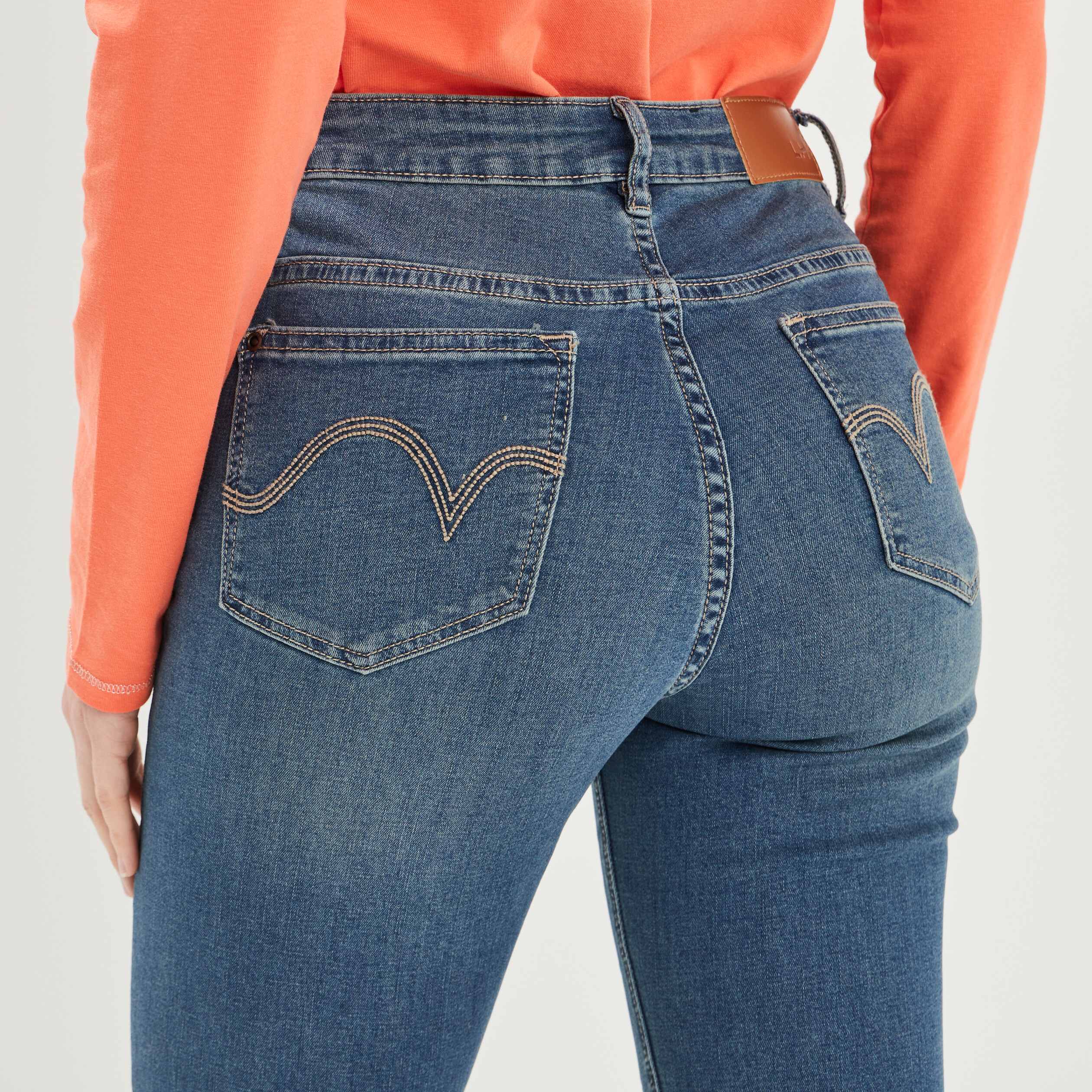 Jeans slim taille standard denim dirty femme | La Halle