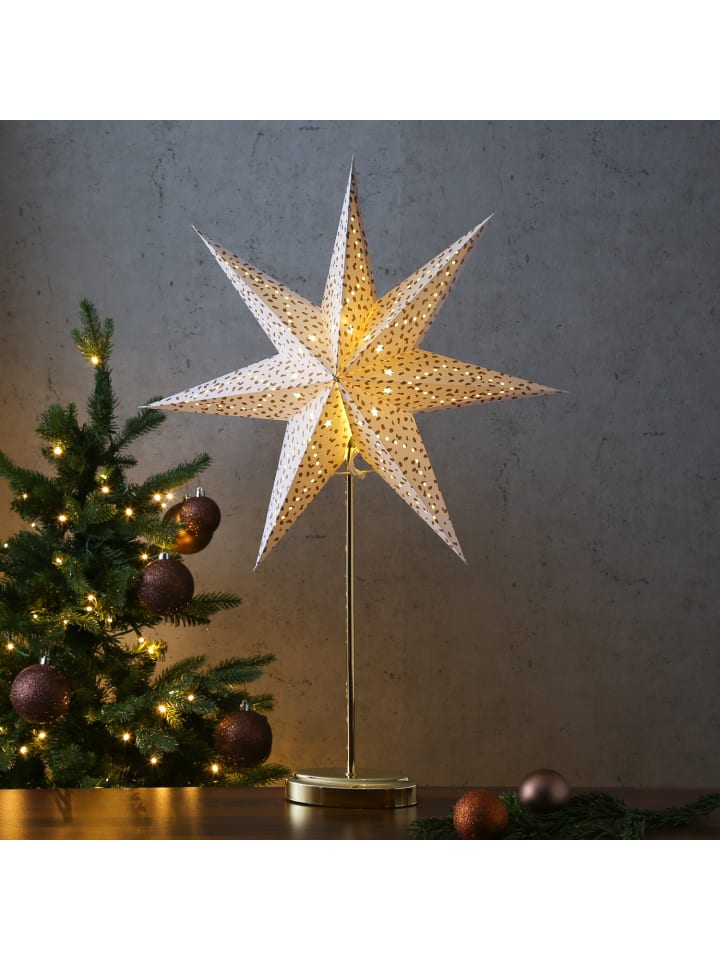 MARELIDA LED Papierstern Mira Leuchtstern H: 75cm in weiß, gold günstig kaufen onesize
