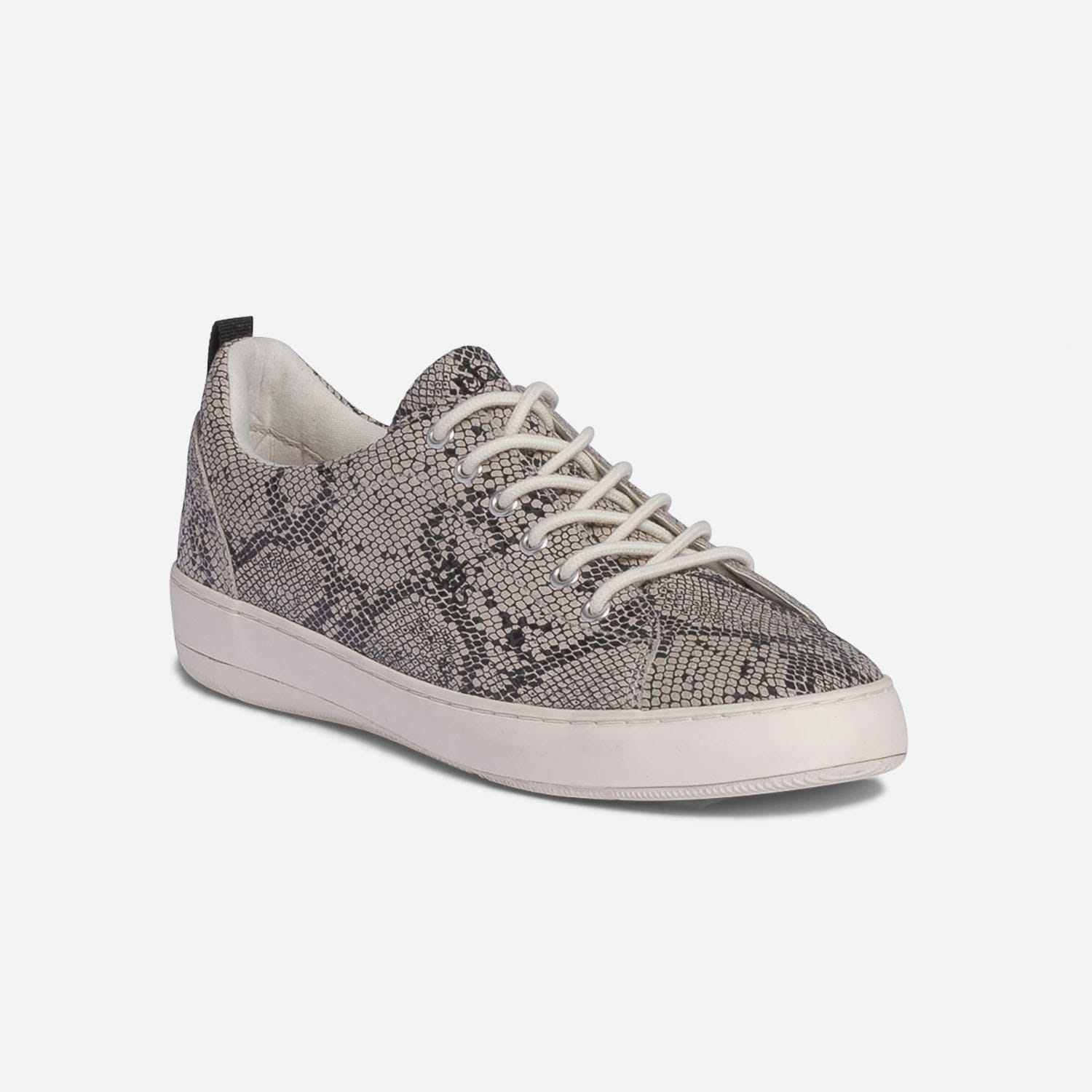 Tennis TBS grise en cuir effet python