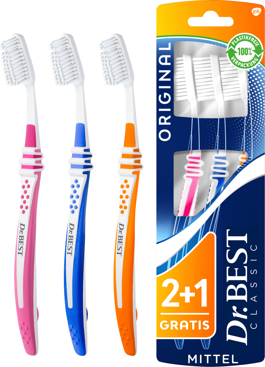 Zahnbürste Classic Original mittel Vorteilspack (2+1 Gratis), 3 St