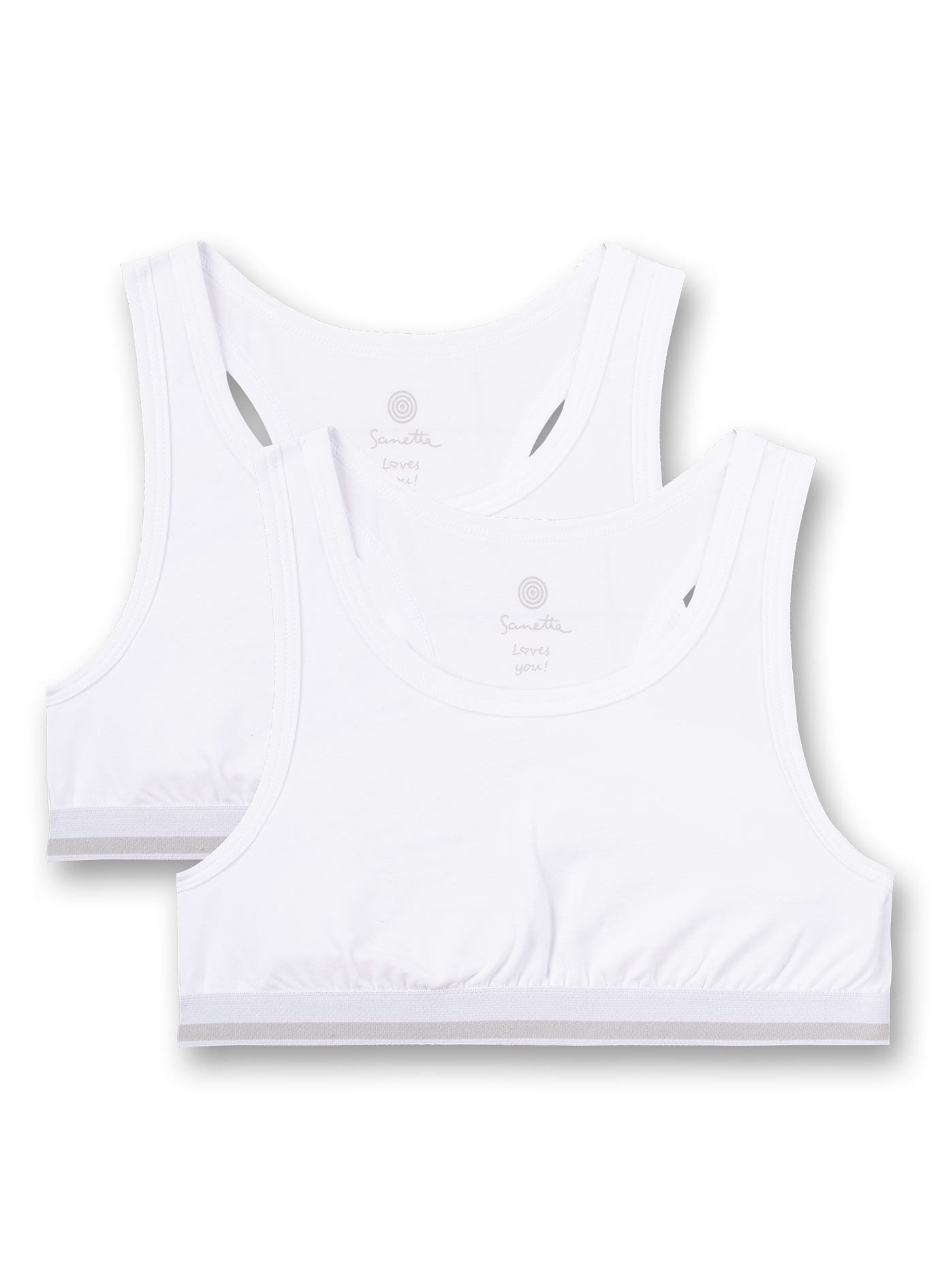 Mädchen-Bustier (Doppelpack) Weiß