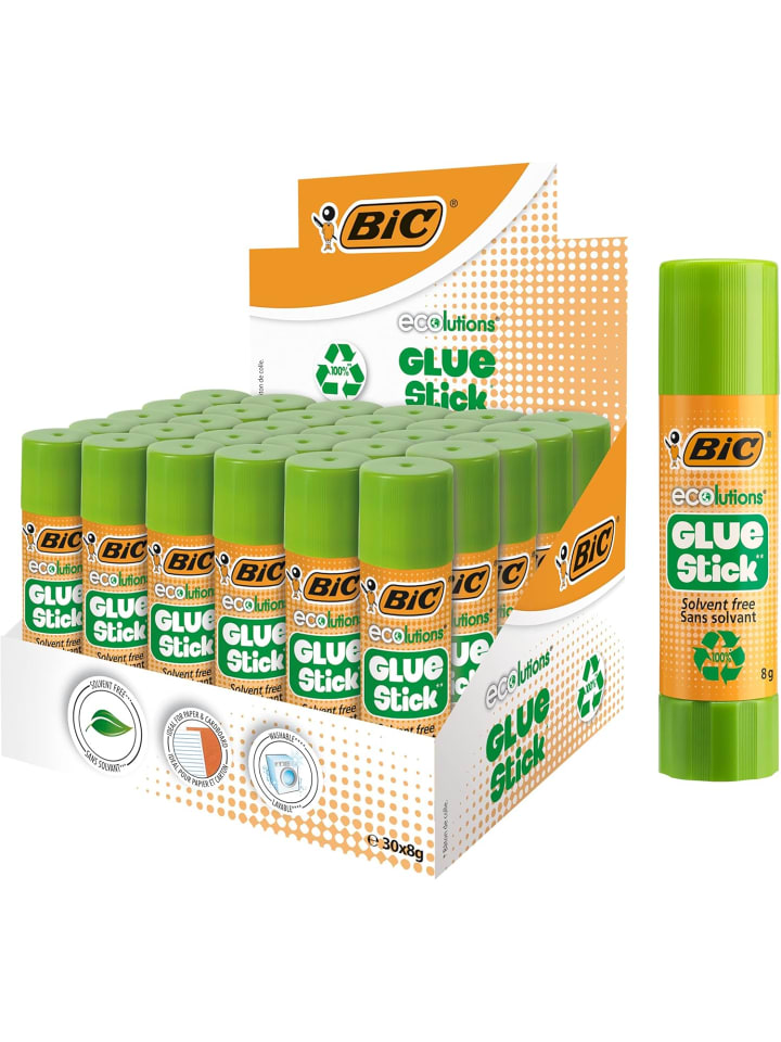 Bic Klebestift Glue Stick ECOlutions, kinderfreundlich, auswaschbar, 30er Pack günstig kaufen onesize