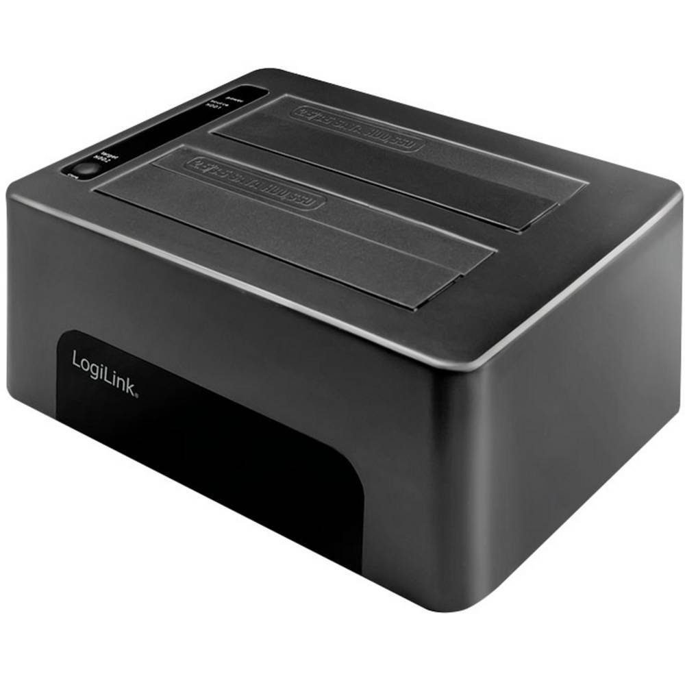 LogiLink Festplatten-Dockingstation USB 3.0, 2-Bay Dockingstation für 2.5″ & 3.5″, mit Clone-Funktion