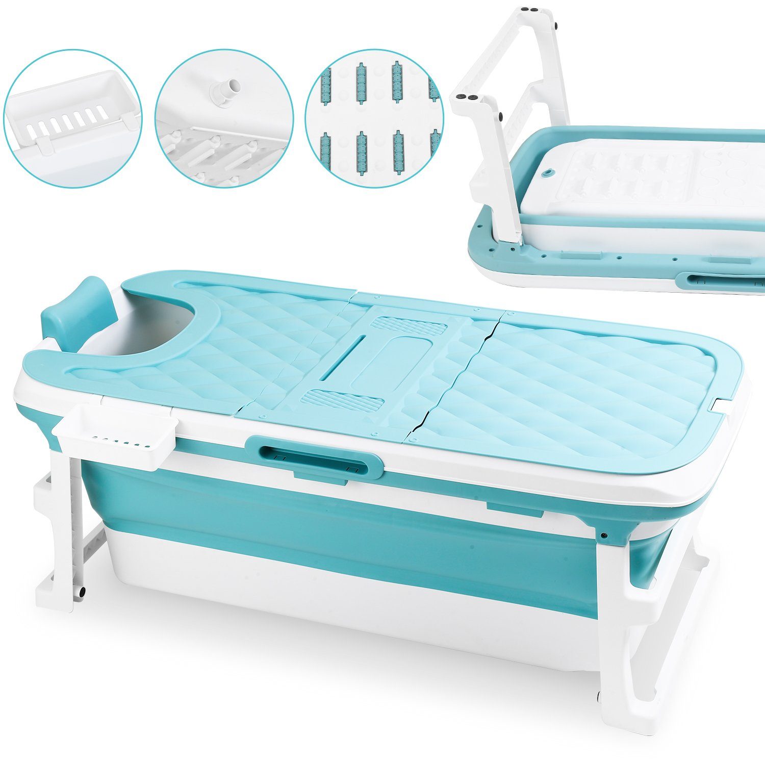 TolleTour Badewanne Badewanne Faltbare Badewanne Erwachsene, Foldable Bathtub 132x60x50cm