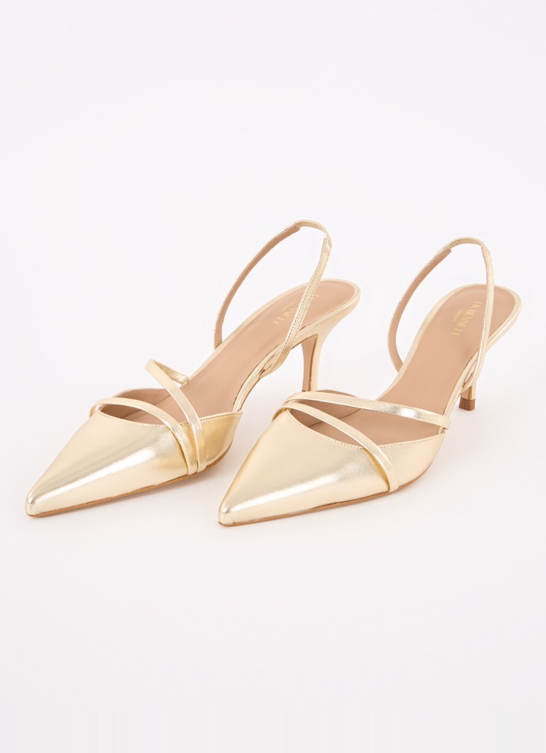 LKBennett Madely bőr slingback fémes bevonattal