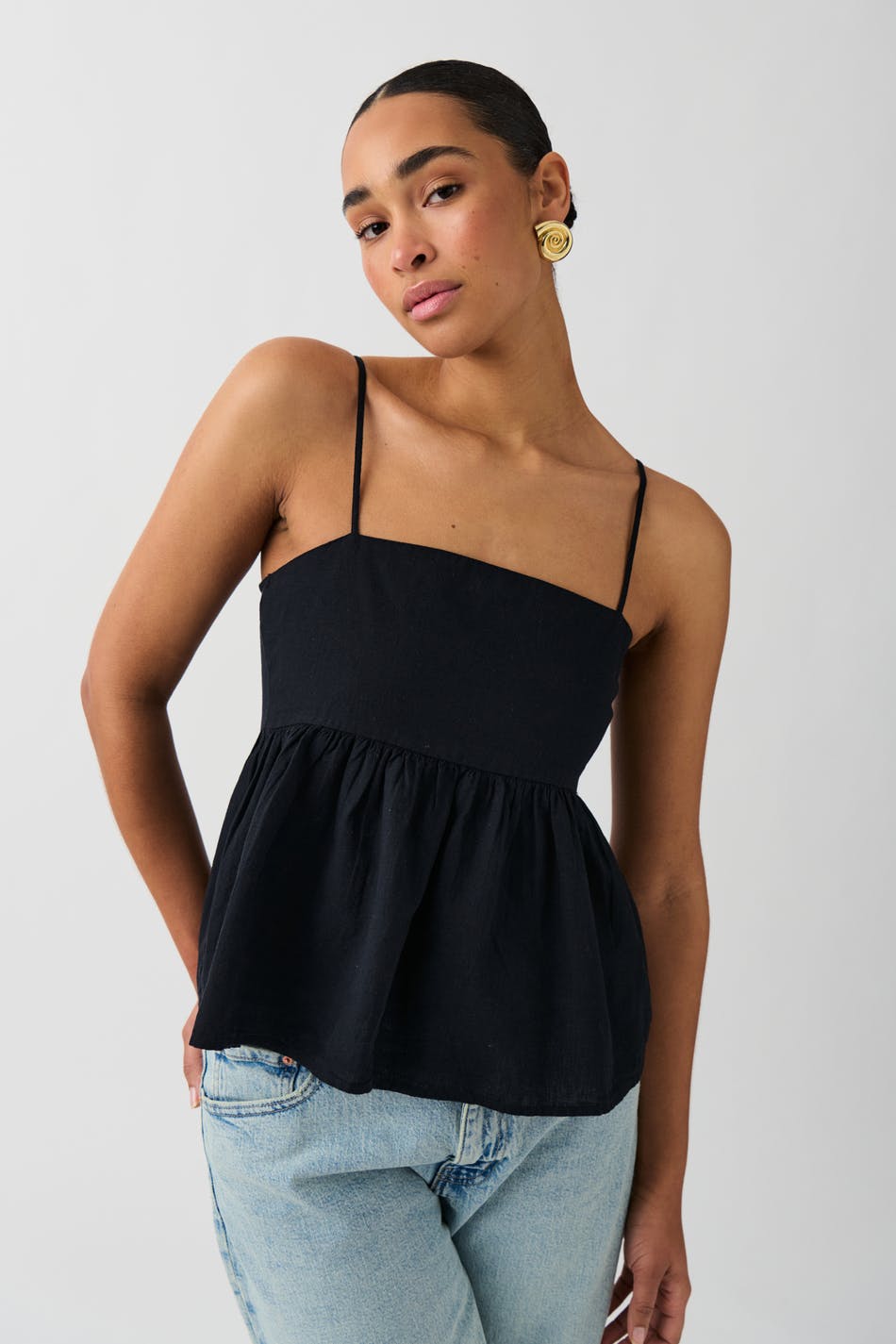 Linen blend singlet