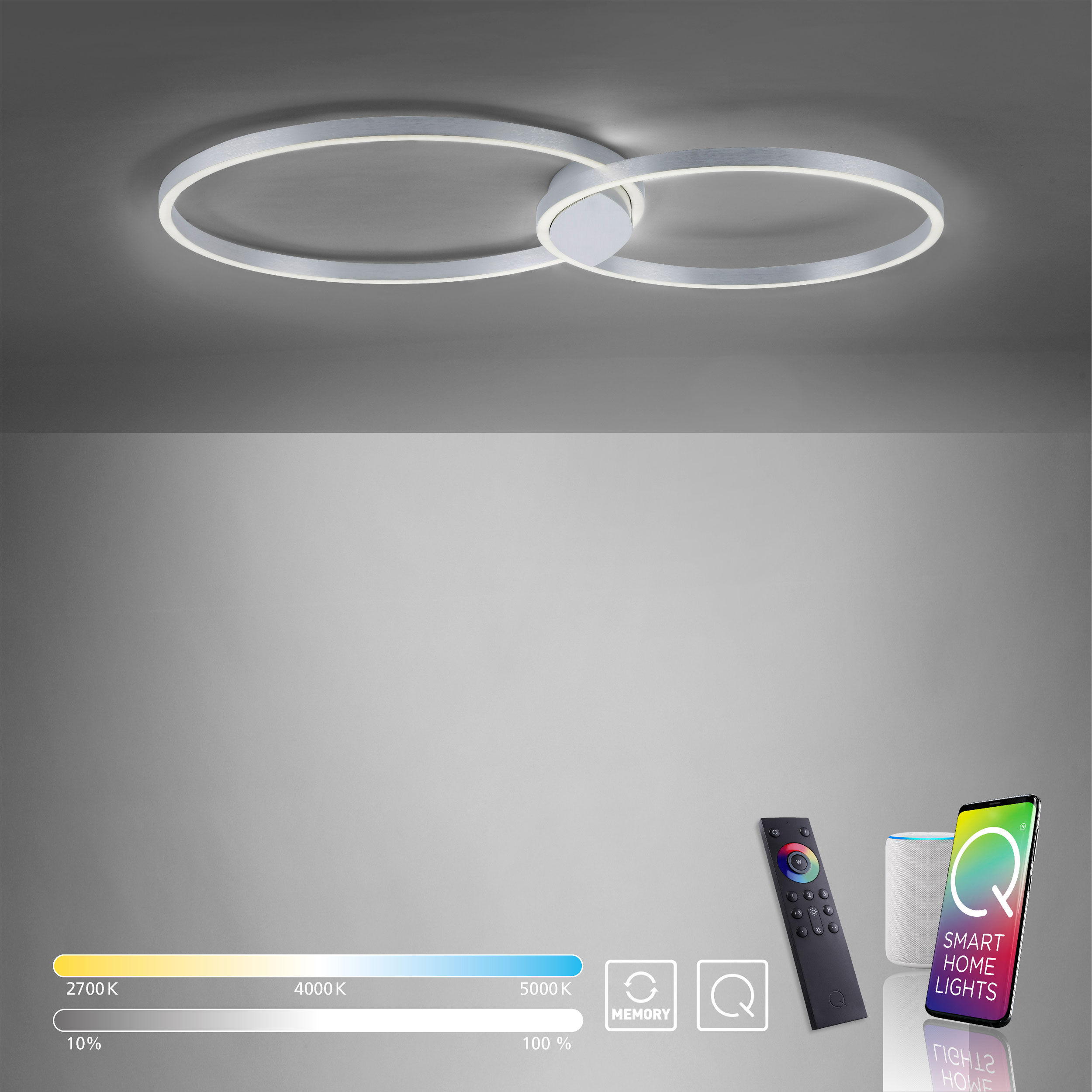 QLED-Deckenleuchte 2flg