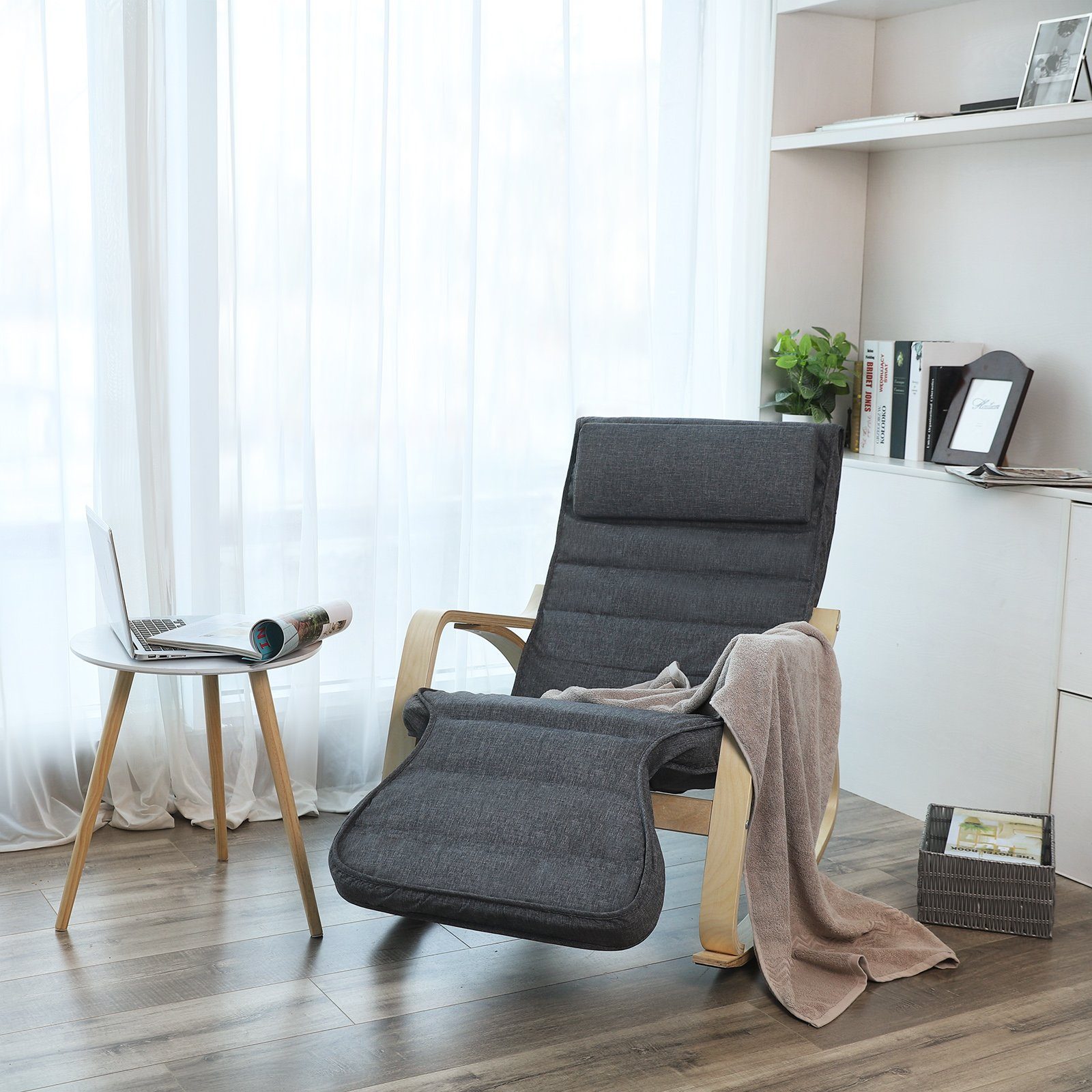 SONGMICS Relaxsessel Schaukelstuhl, 5-Fach Verstellbarer Schwingsessel