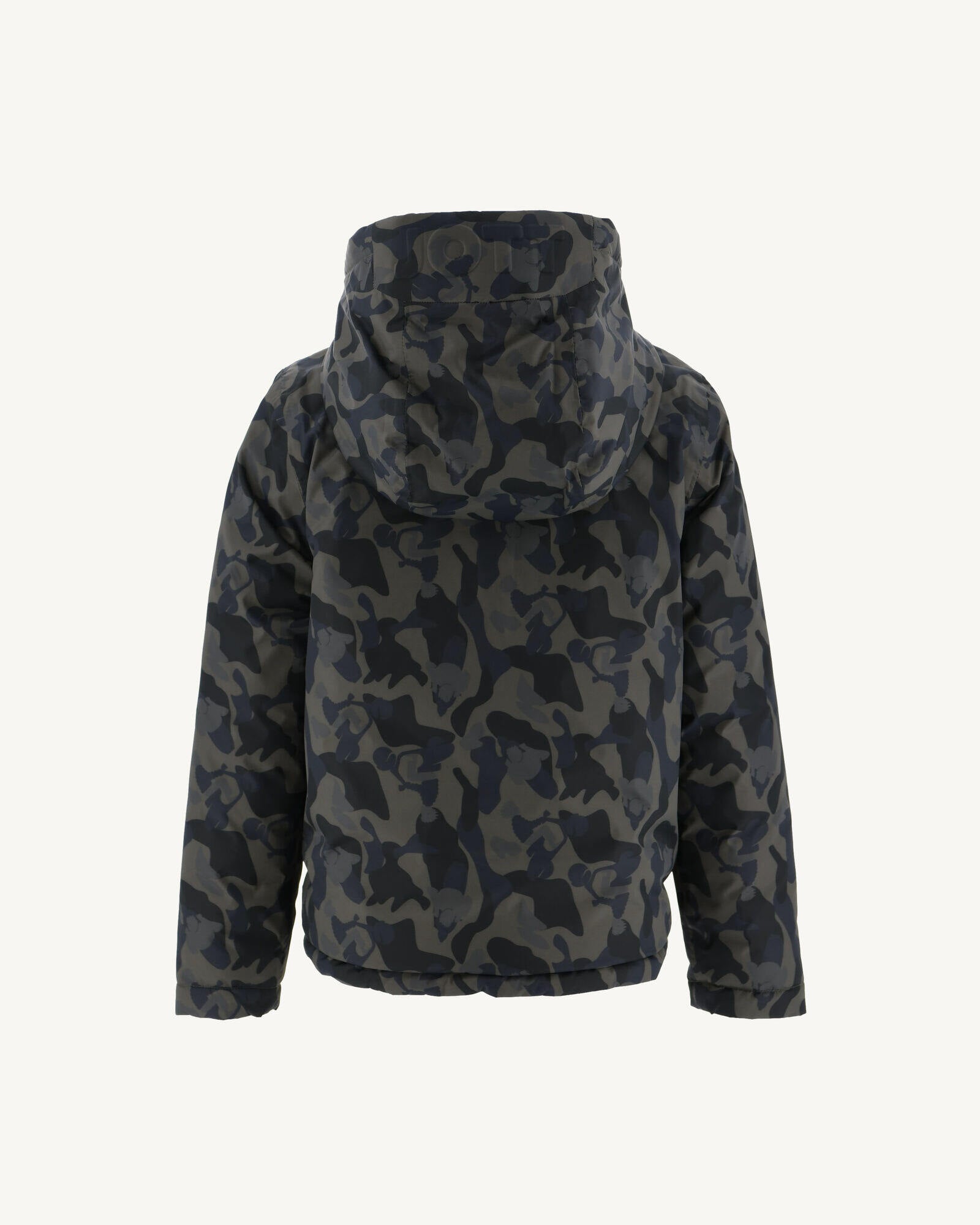 Doudoune réversible à capuche enfant Print militaire/Noir Zurich