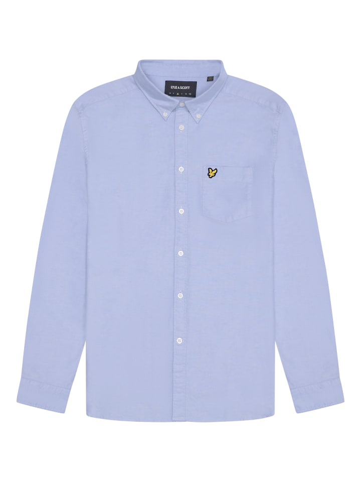 Lyle & Scott Langarmhemd in Mittelblau günstig kaufen