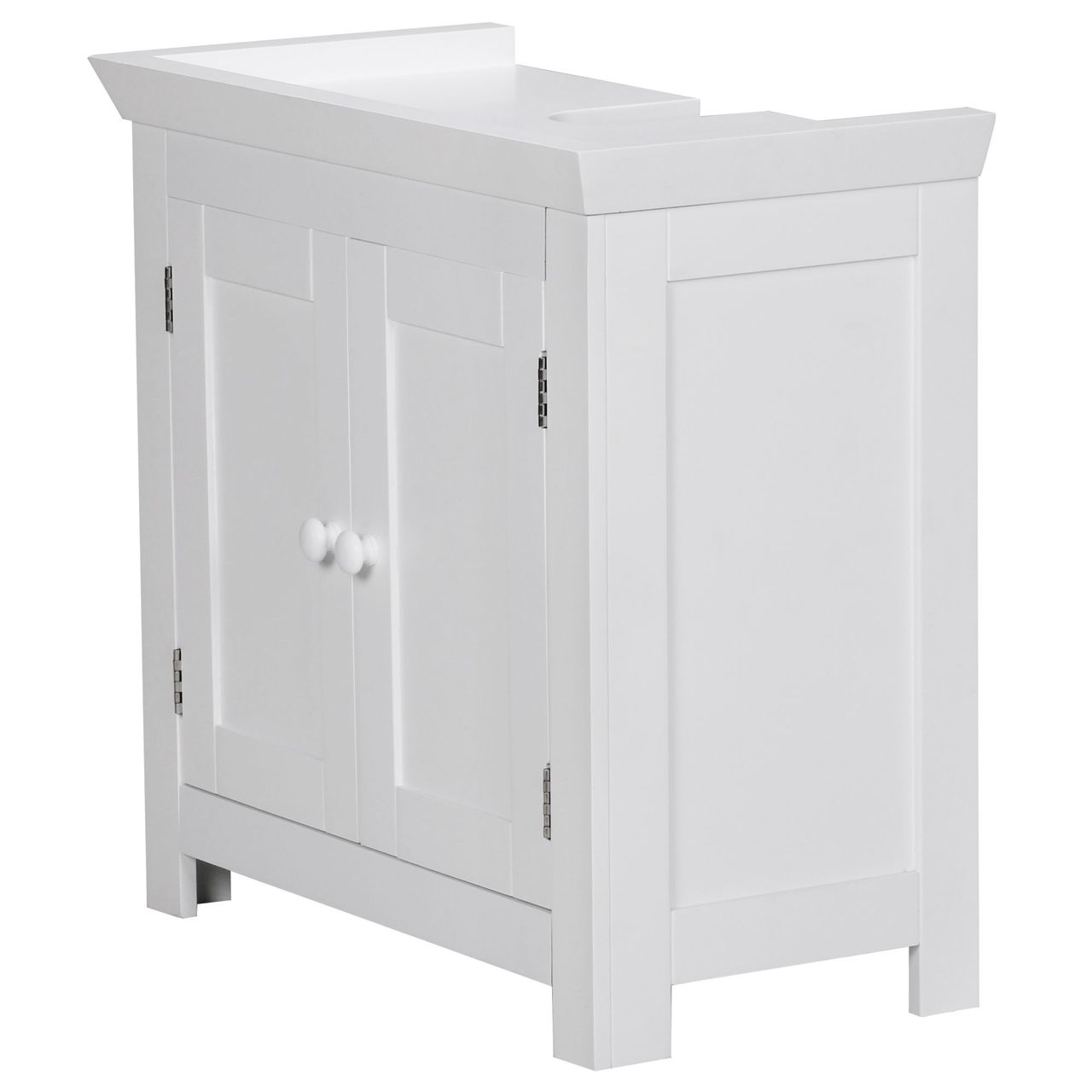 Wohnling Bad Waschbecken Unterschrank 55,5 x 57 x 30 cm 2 Türen weiß