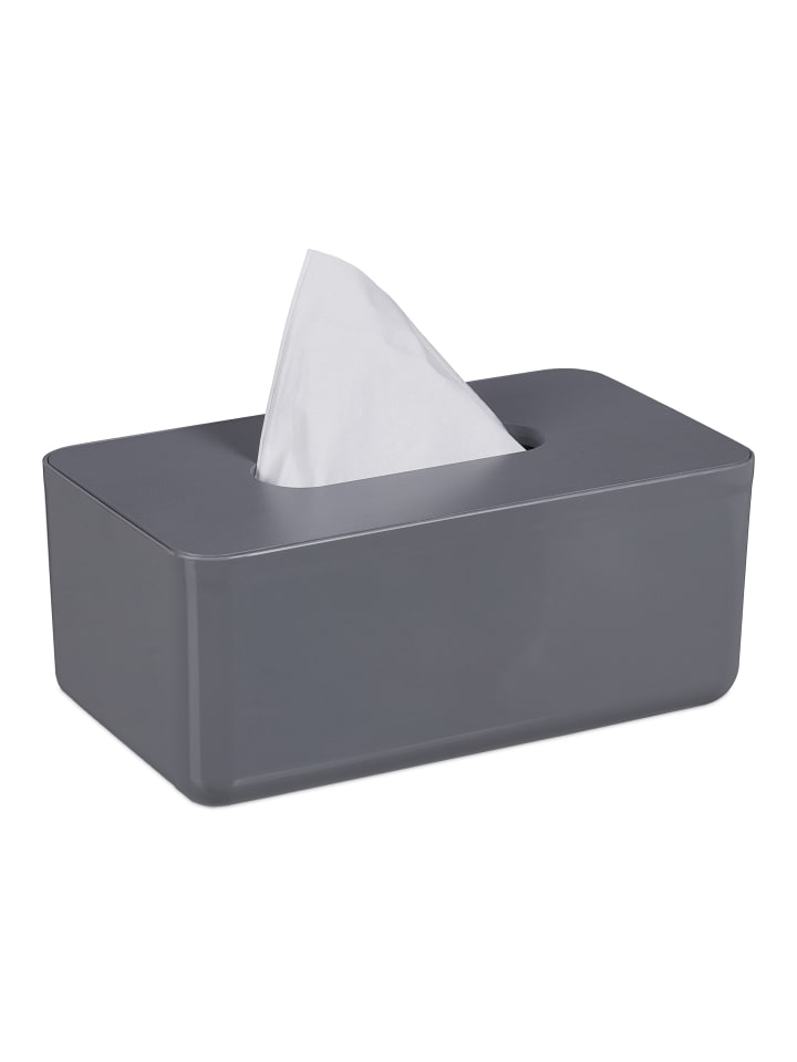 relaxdays Tücherbox in Grau - (B)23 x (H)10 x (T)13 cm günstig kaufen onesize