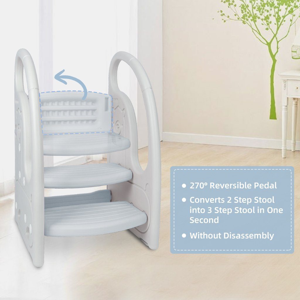 Onasti Baby-Toilettensitz Tritthocker Dreistufiger Kinderhocker für Bad, Schlafzimmer, Küche