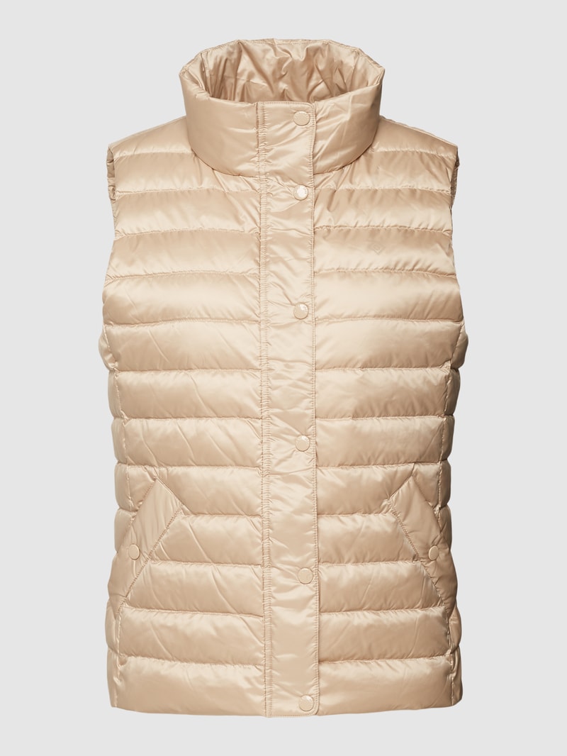 Daunenweste mit Stehkragen in beige
