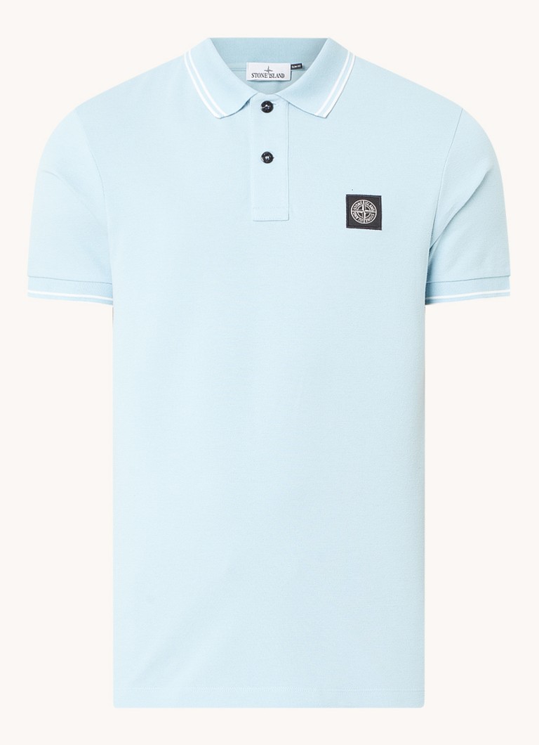 Stone Island 2SC18 pieguļošs polo krekls no organiskas pikē kokvilnas ar logotipu