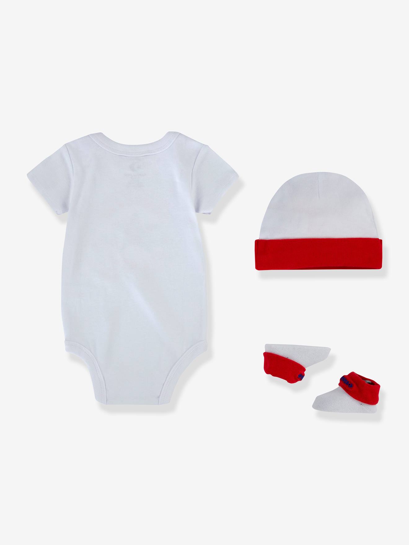Set 3 pièces bodie + bonnet + chaussettes CONVERSE rouge