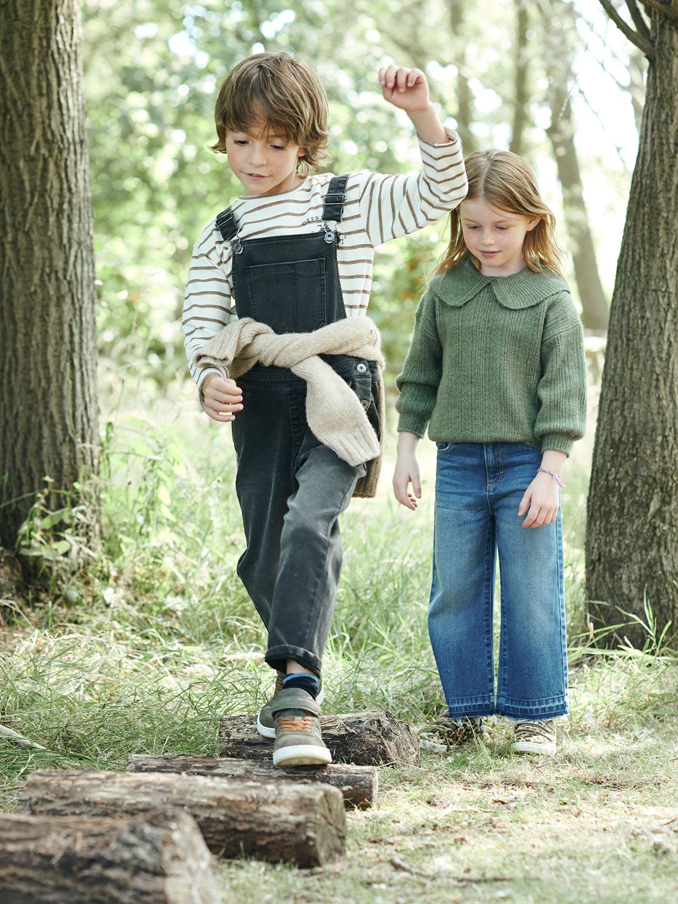 Salopette en jean garçon denim black