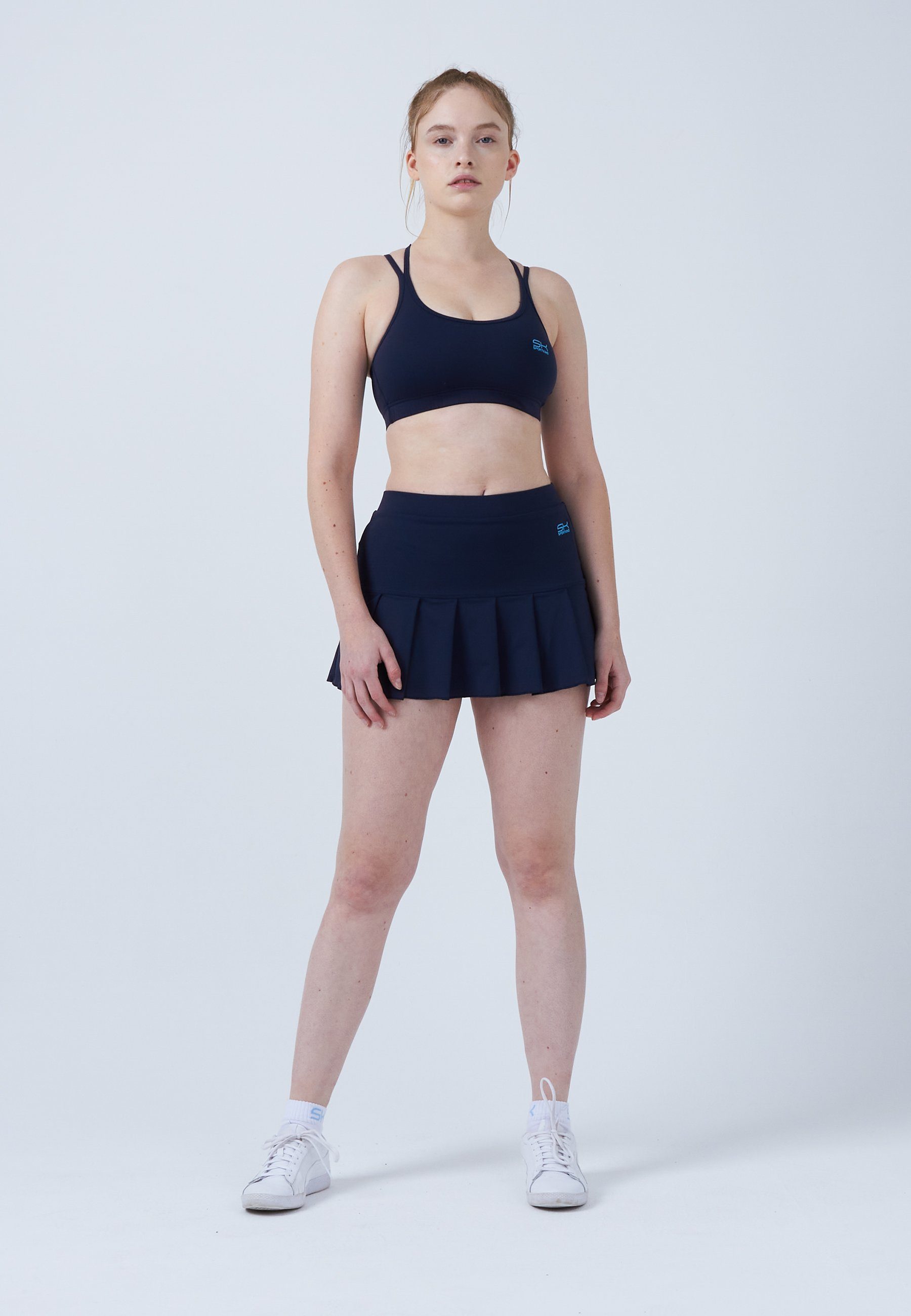 SPORTKIND Tennisrock Falten Tennis Skort Mädchen & Damen navy blau