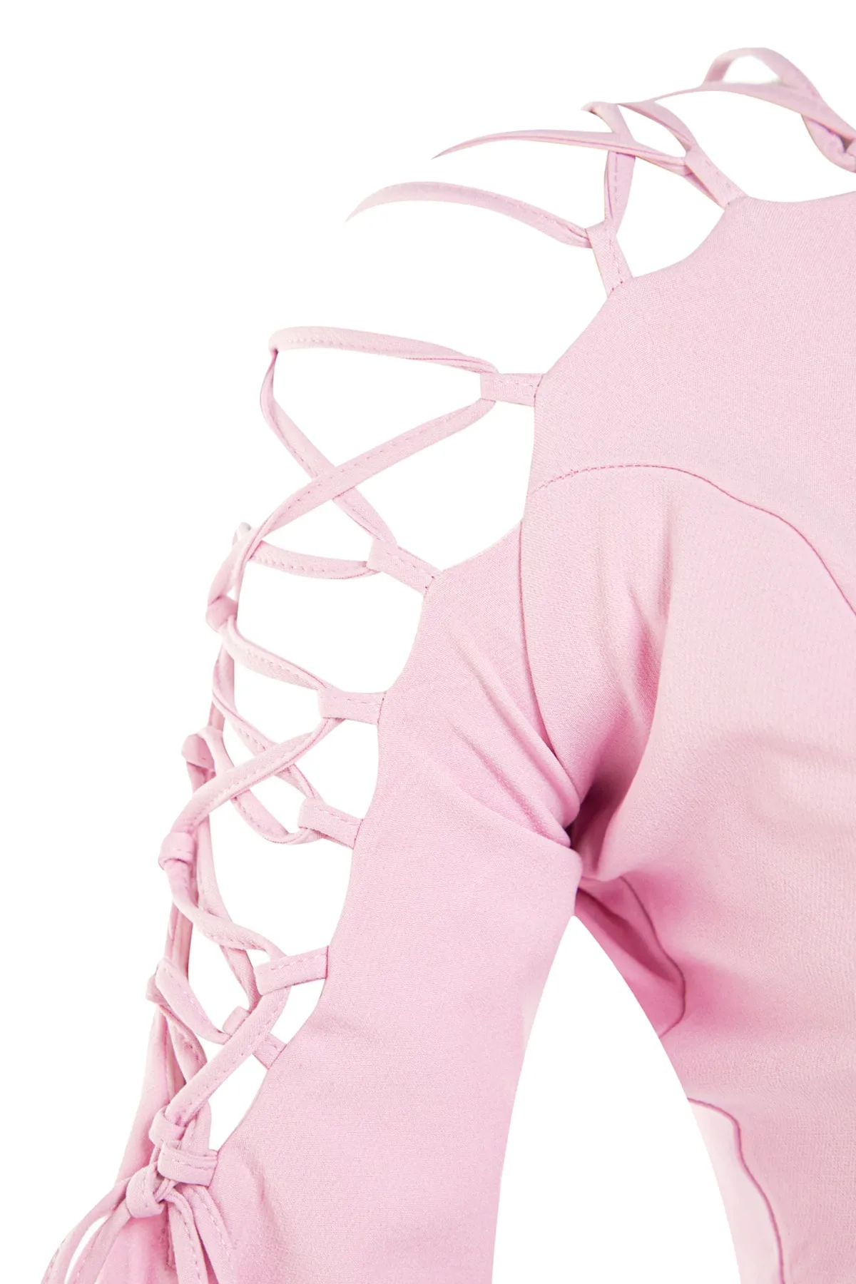 Trendyol Collection  Rosa tailliertes gewebtes Abendkleid TPRSS23EL00030