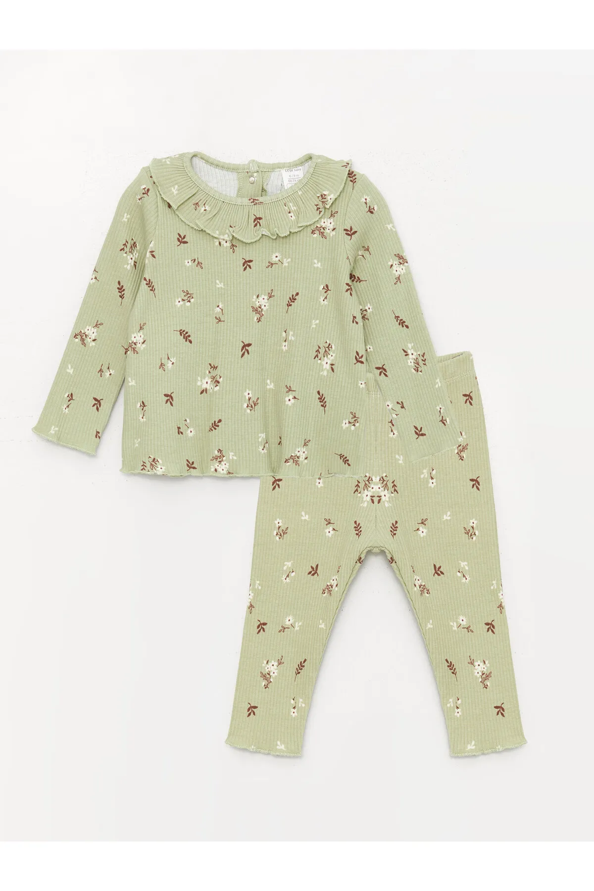 LC Waikiki  Langarm-Baby-T-Shirt und Strumpfhose mit Rundhalsausschnitt, 2er-Set
