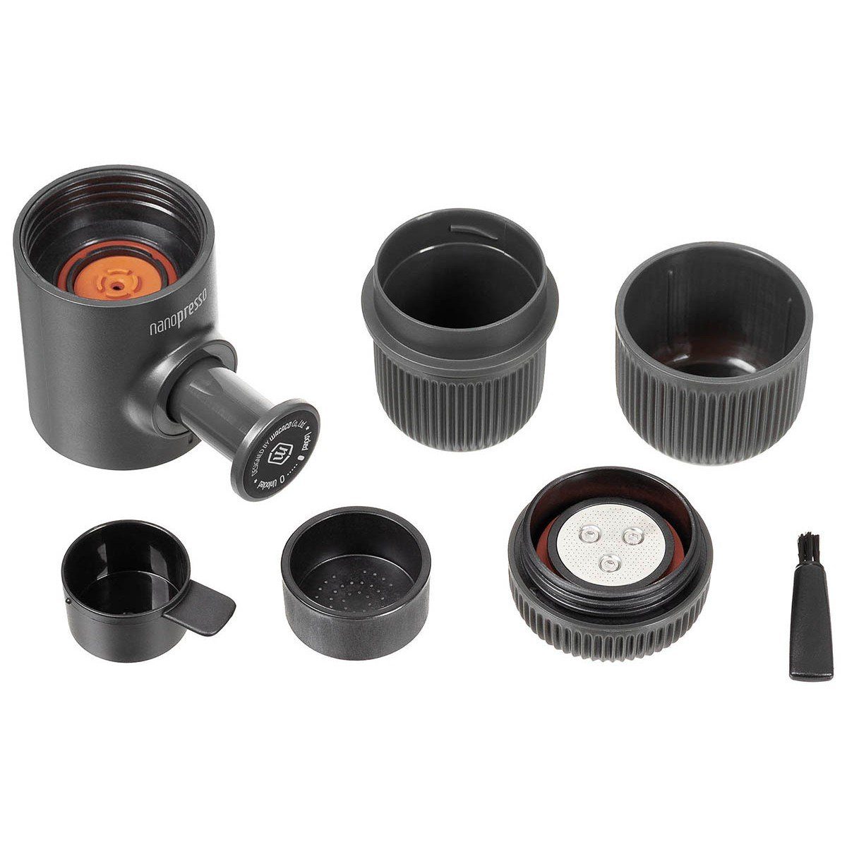 Wacaco Espressomaschine Espressomaschine NANOPRESSO, grau, Betrieb ohne Strom oder Batterien