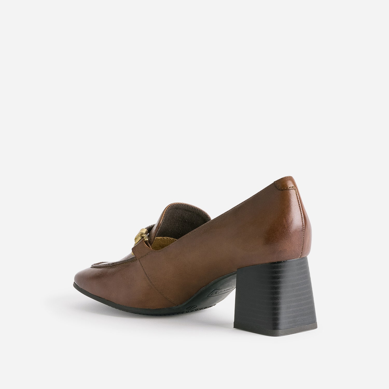 Mocassin à talon CAPRICE cognac en cuir