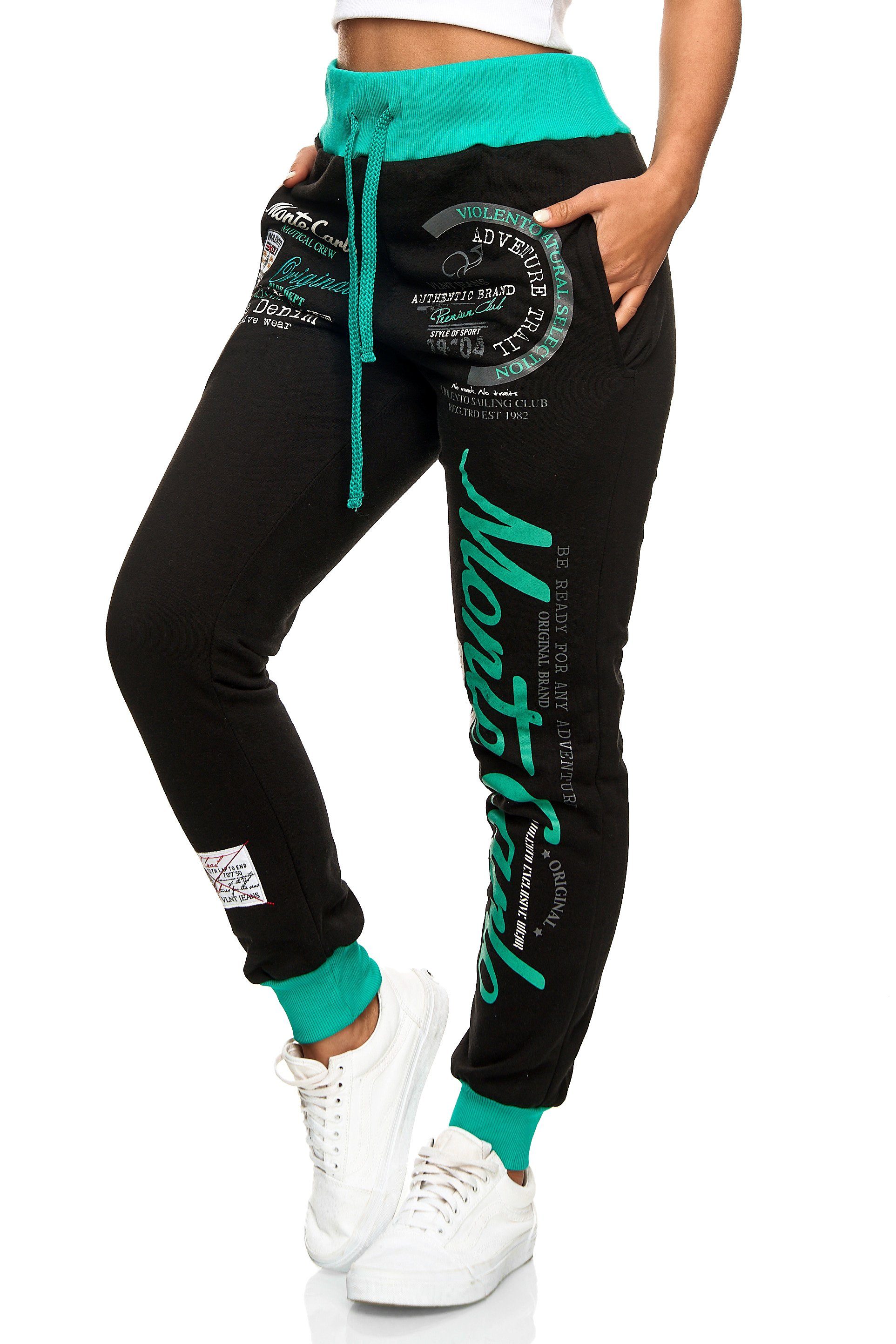 L.gonline Jogginghose Damen Jogginghose, Freizeithose, Sporthose, Monte Carlo 592 (Sweatpants, 1-tlg) Fitness Freizeit Casual