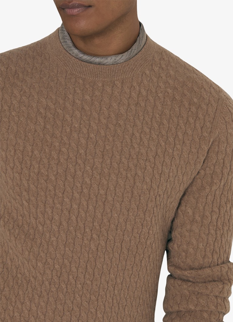 Reiss Harrogate kašmirski pulover s pletenim detaljima