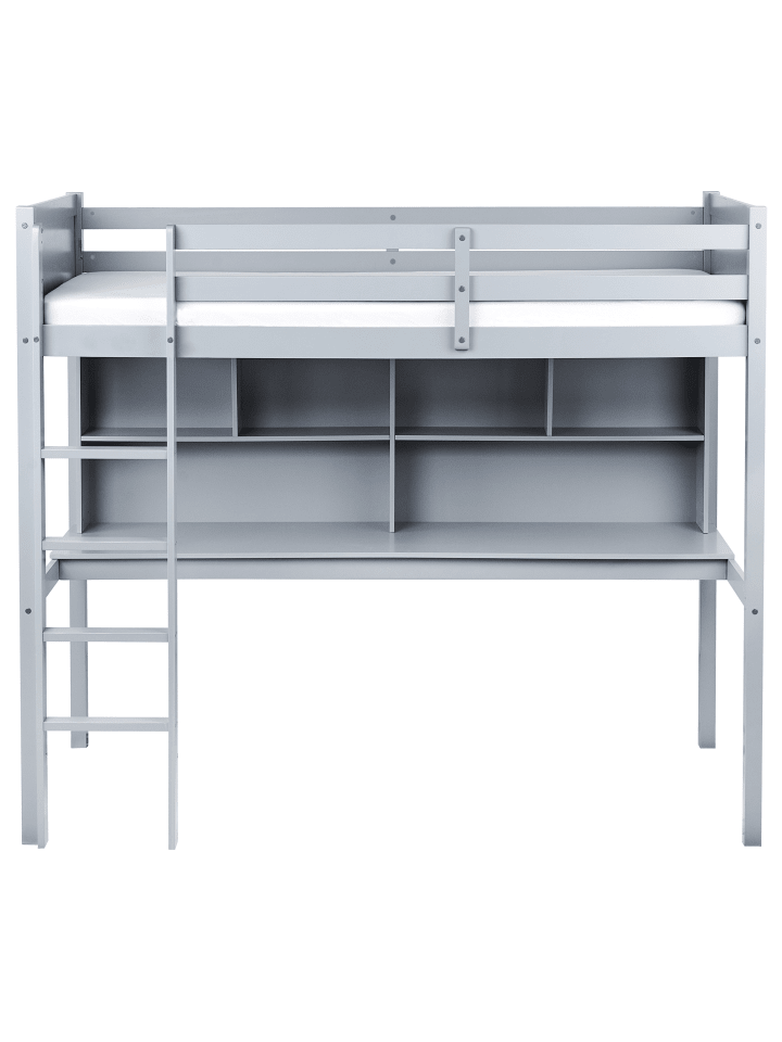 Beliani Hochbett FOUCAMONT in Grau - (W) 104 x (H) 180 x (L) 209 cm günstig kaufen onesize