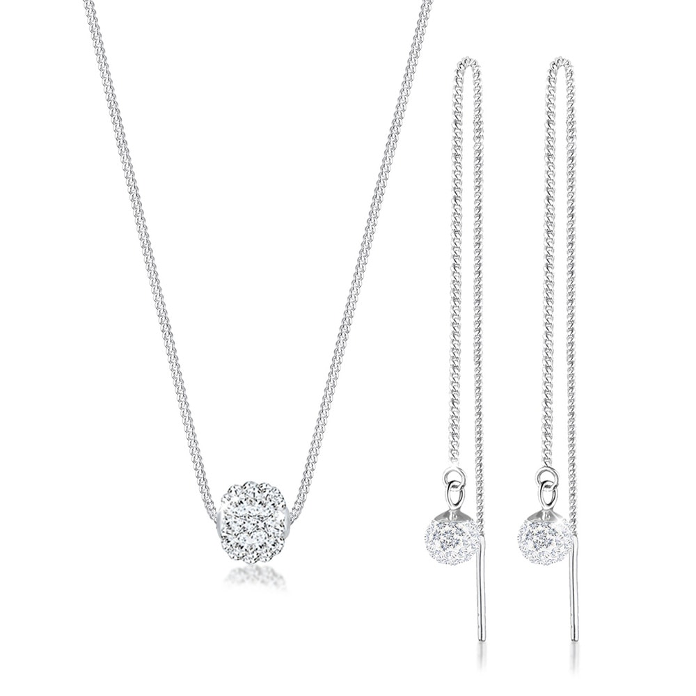 Elli Elli Ensemble de Bijoux Collier Hänger Kristalle 925 Silber Bijoux