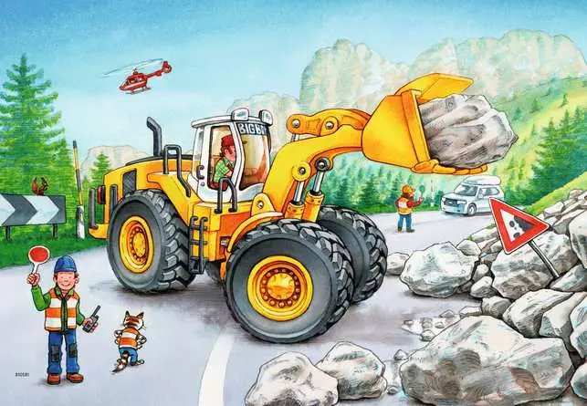 Kinderpuzzle ab 4 Jahren - Bagger und Waldtraktor - 24 Teile
