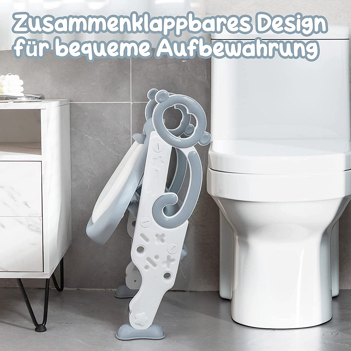 Toilettentrainer höhenverstellbar mit Leiter und Griffe