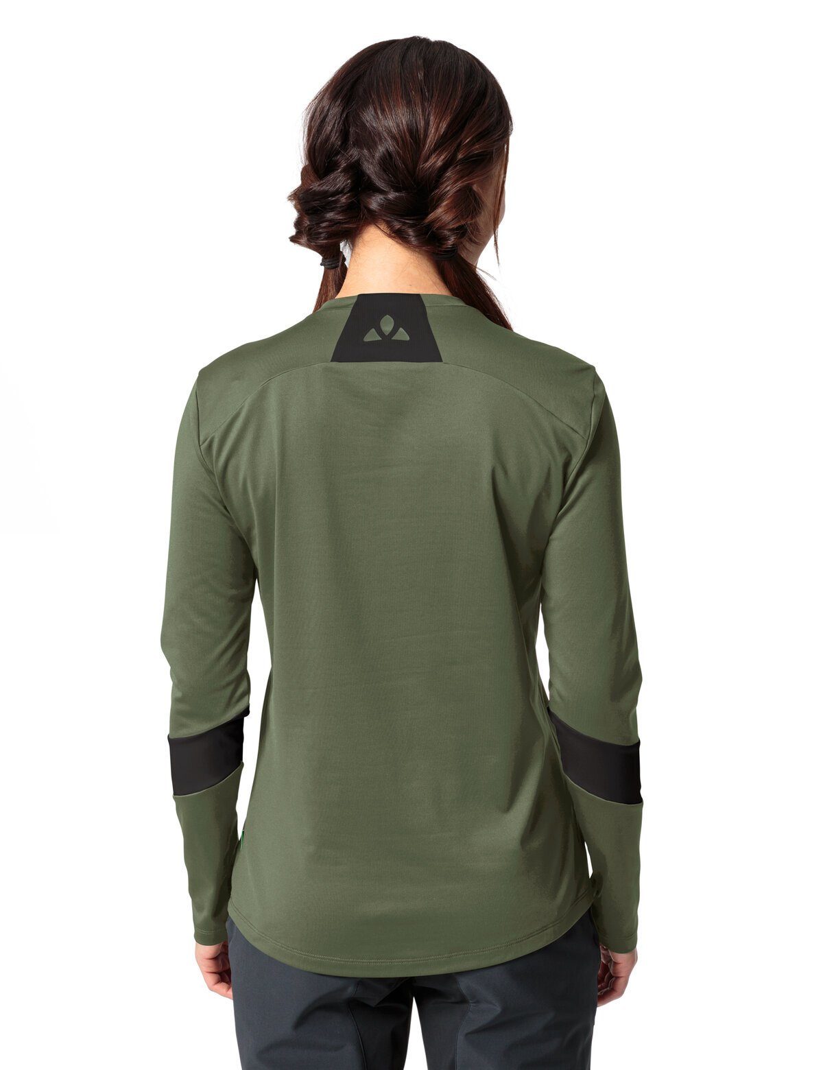 VAUDE Rundhalspullover Women's Qimsa LS Logo Shirt (1-tlg) Green Shape