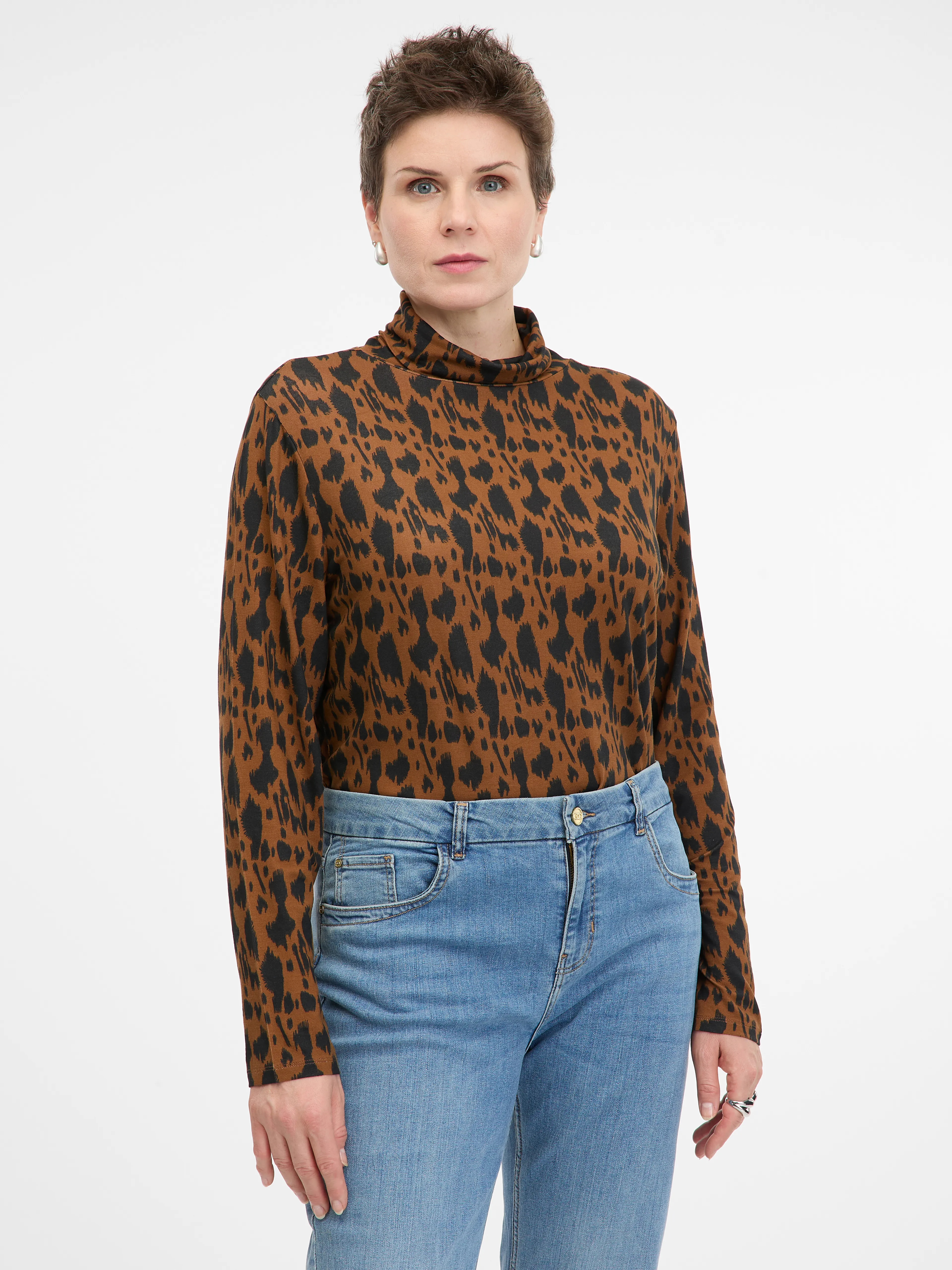 Hellbraunes Damen-Langarm-T-Shirt ORSAY
