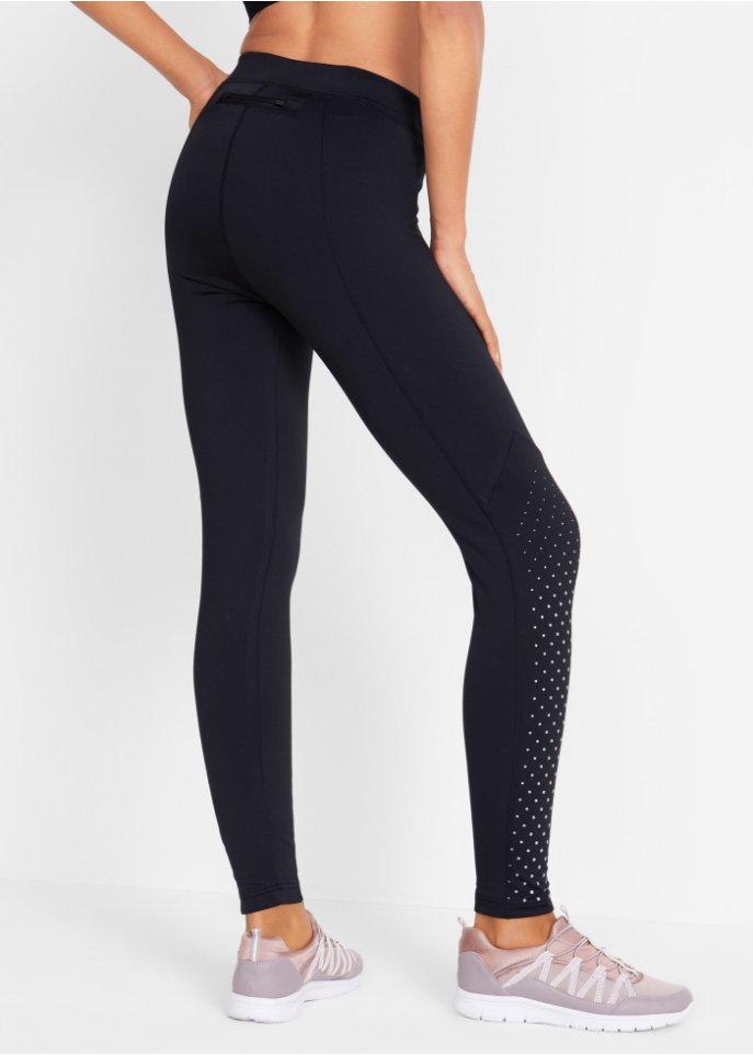 Thermo-Leggings mit reflektierendem Druck, knöchelfrei