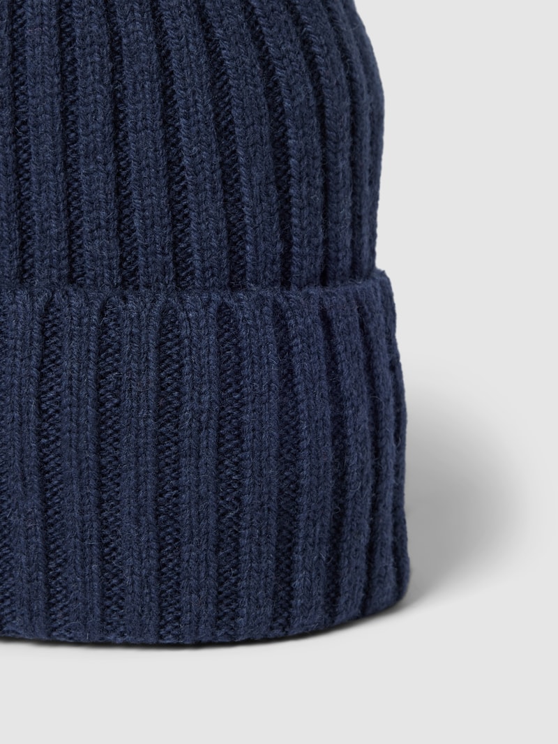 Beanie mit breitem Umschlag in dunkelblau