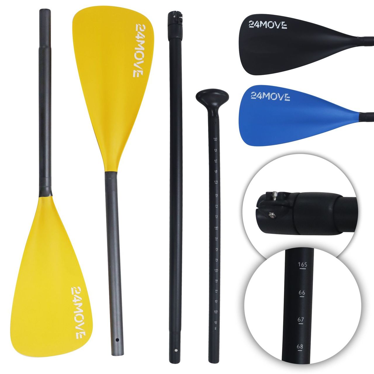TroniTechnik 24MOVE® Paddel Doppelpaddel 2 in 1 Teleskoppaddel Stechpaddel für SUP, Kajak,Aluminium 230cm,Grün