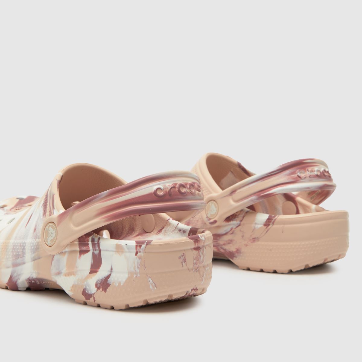 Crocs rosa multi classic marmorerade träsko flickor ungdomssandaler