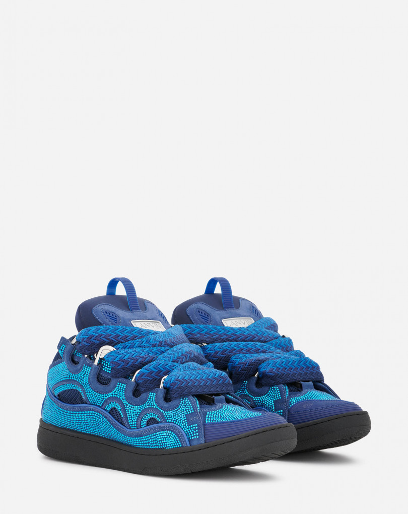 SNEAKERS CURB EN CUIR ET STRASS
