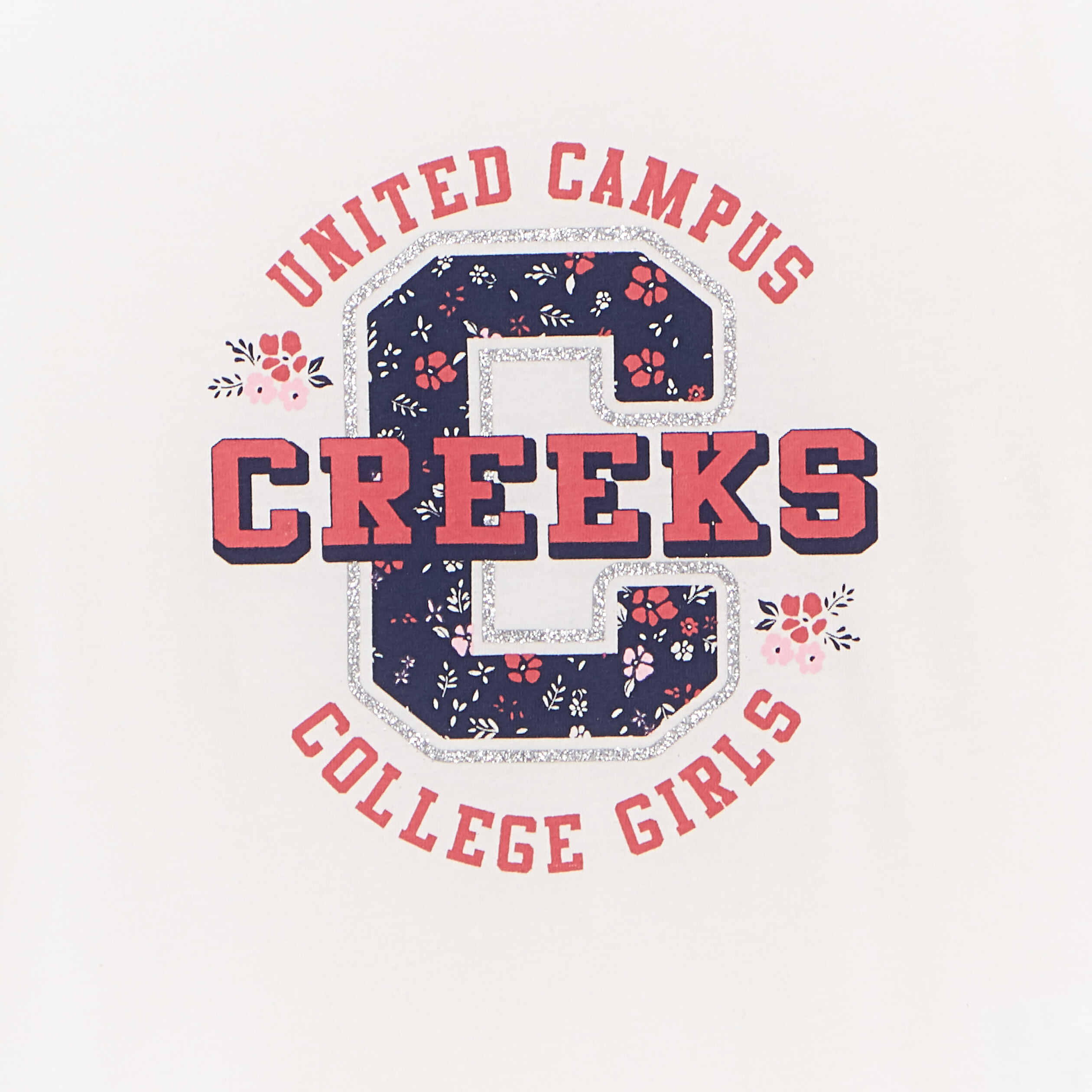 T-shirt manches courtes coton Creeks blanc fille | La Halle