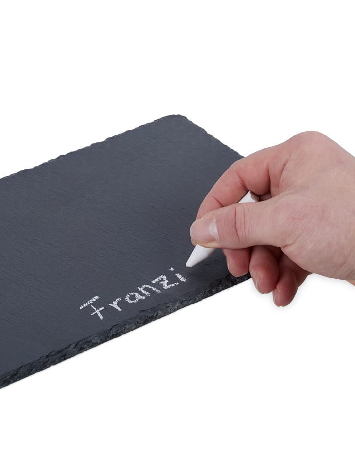 relaxdays 4 x Schieferplatte in Anthrazit - (B)26 x (T)16 cm günstig kaufen onesize