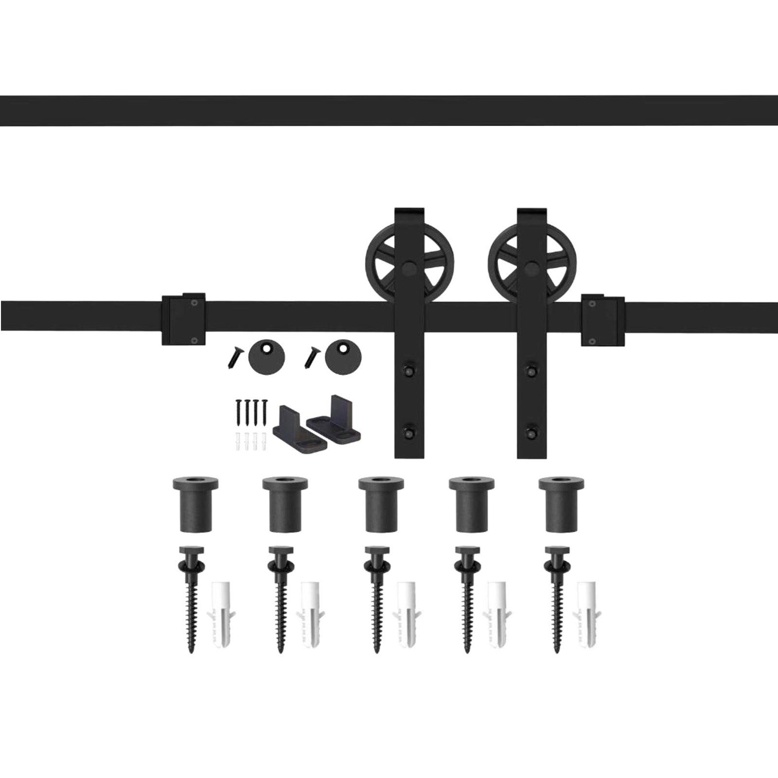 SO-TECH® Schiebetür Schiebetürbeschlag CHAMBER mit Soft-Close schwarz aus Stahl, belastbar bis 100 kg, Komplettset