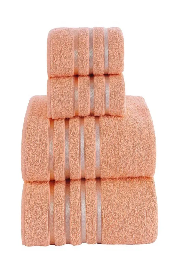 Karna Home  Bale 4-teiliges Badetuch-Set Lachs