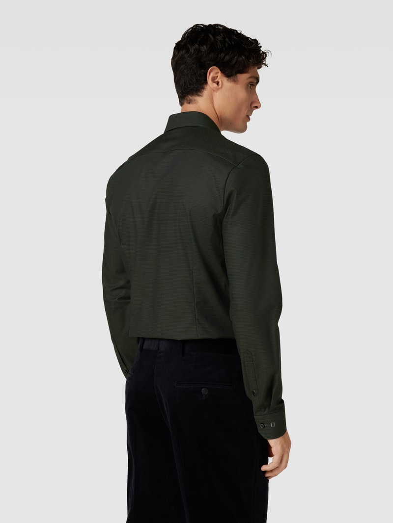 Super Slim Fit Business-Hemd mit Allover-Muster in grün
