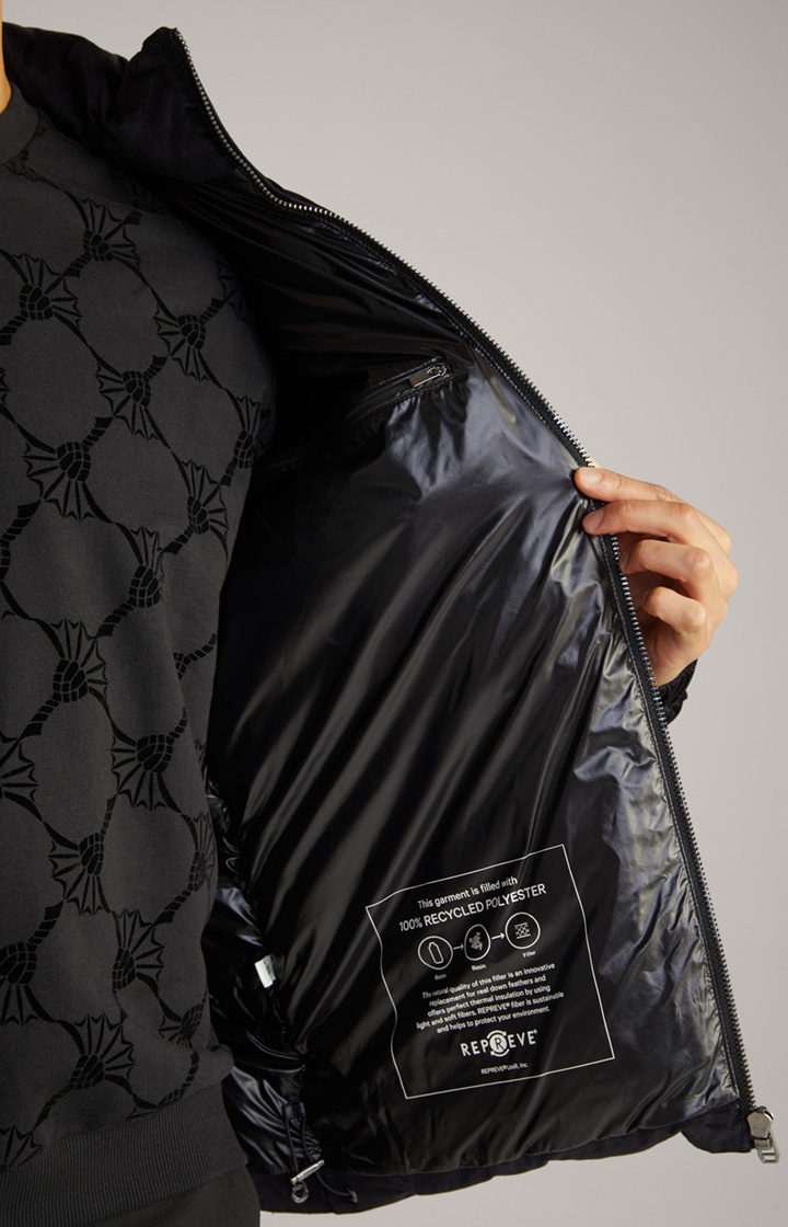 Samt-Steppjacke Baldo in Schwarz