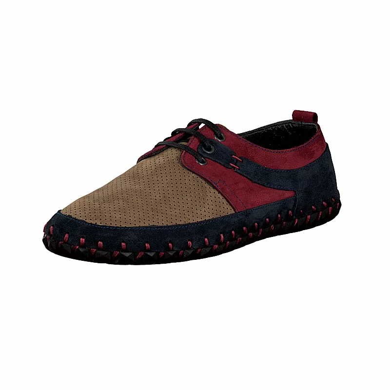 GEMINI Komfort Schnürer blau Blau-Beige-Rot