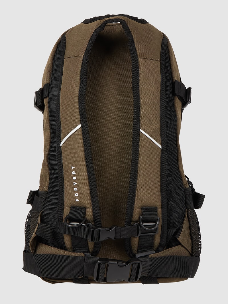 Rucksack mit Label-Details Modell 'LOUIS' in olivgrün