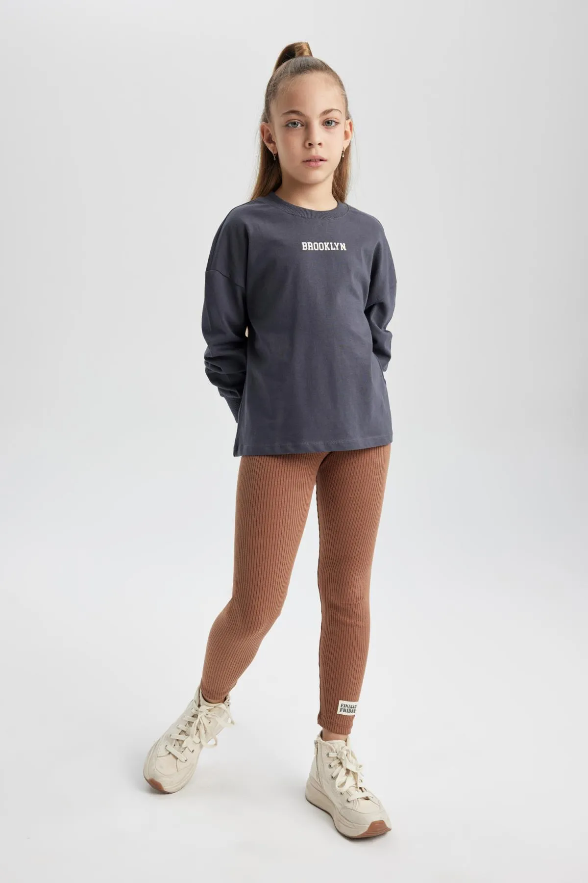 DeFacto  Lange gerippte Camisole-Strumpfhose für Mädchen