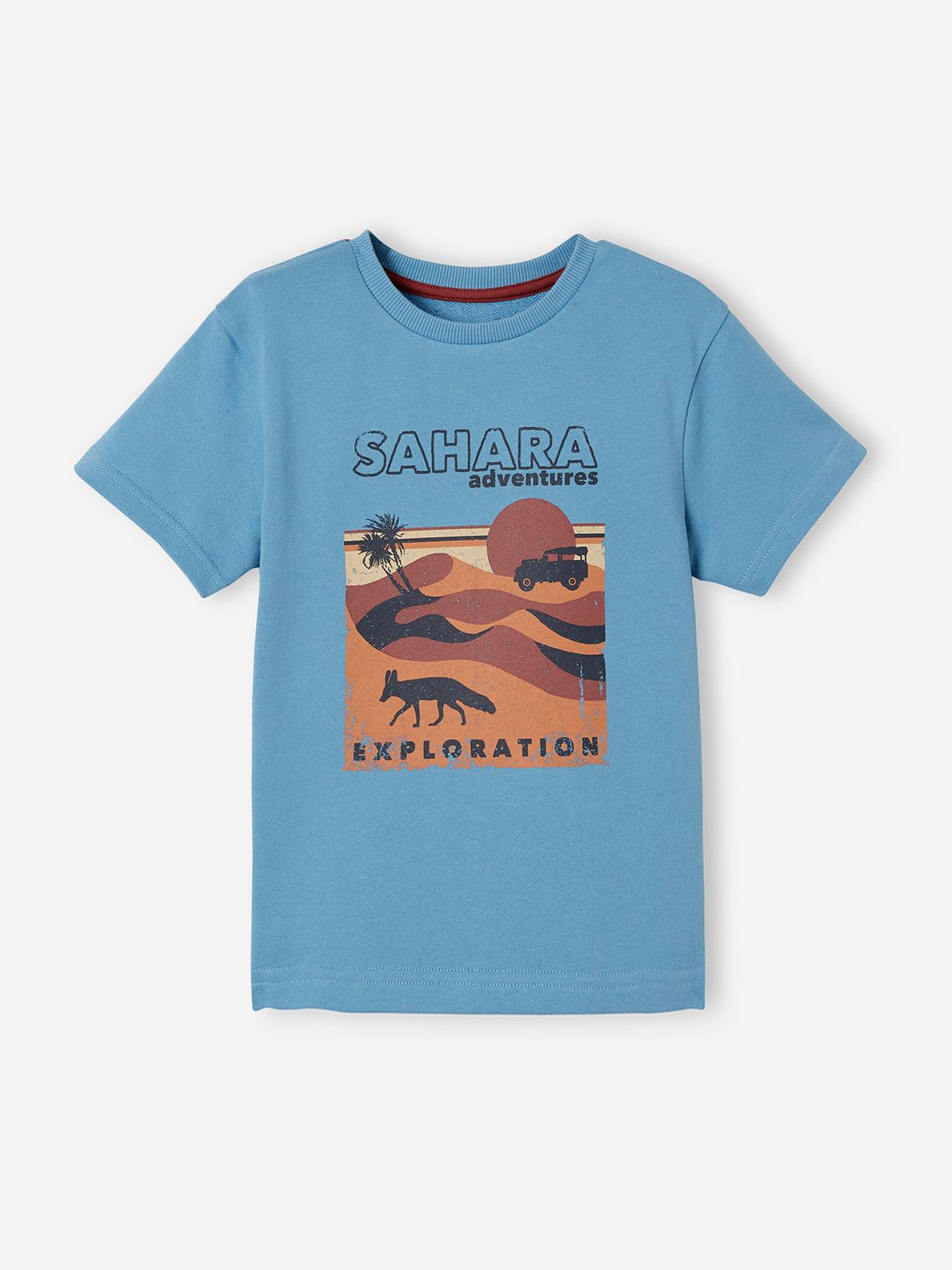Vertbaudet Jungen T-Shirt, Sahara-Print Oeko-Tex - hellblau